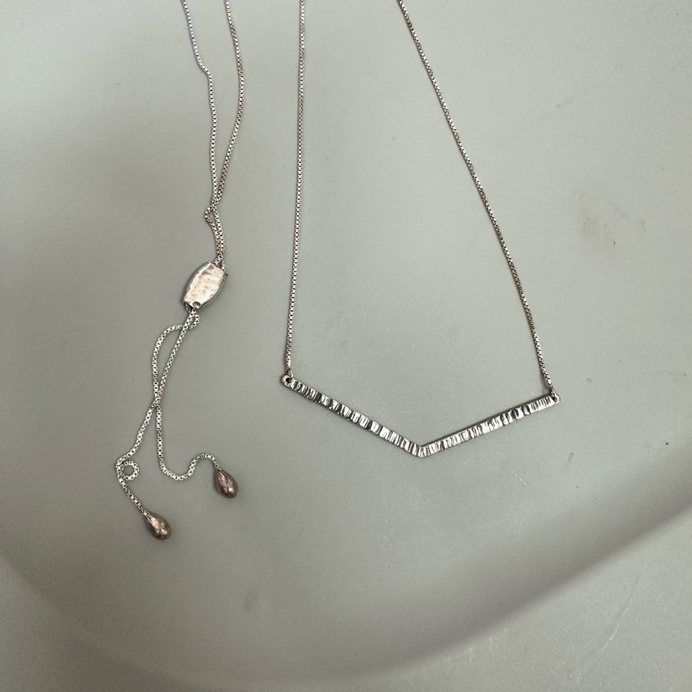 Silpada Chevron Apex Textured Elegant Sterling Silver Necklace